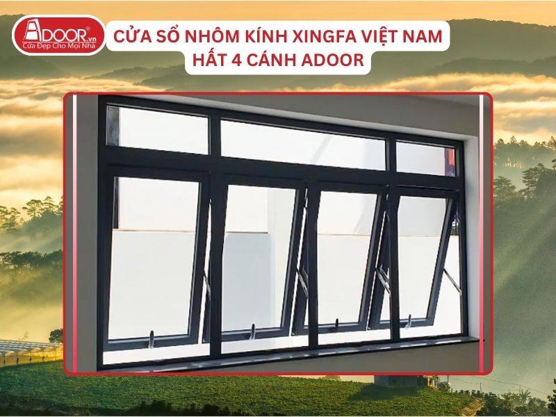 Cửa Sổ Mở Hất 4 Cánh Adoor Nhôm Kính Xingfa Tại Bảo Lộc Hệ Việt Nam Adoor
