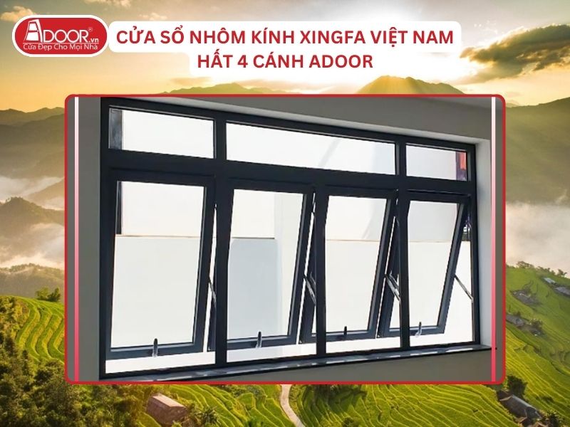 Cửa Sổ Mở Hất 4 Cánh Adoor Nhôm Kính Xingfa Tại Tam Điệp Hệ Việt Nam Adoor