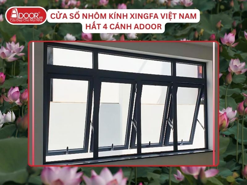 Cửa Sổ Mở Hất 4 Cánh Adoor Nhôm Kính Xingfa Tại Thái Bình Hệ Việt Nam Adoor