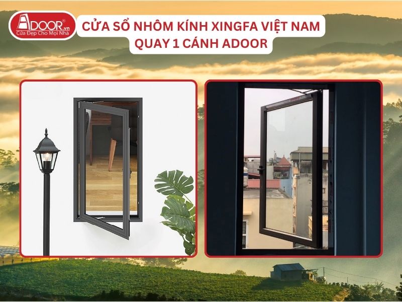Cửa Sổ Mở Quay 1 Cánh Adoor Nhôm Kính Xingfa Tại Bảo Lộc Hệ Việt Nam Adoor
