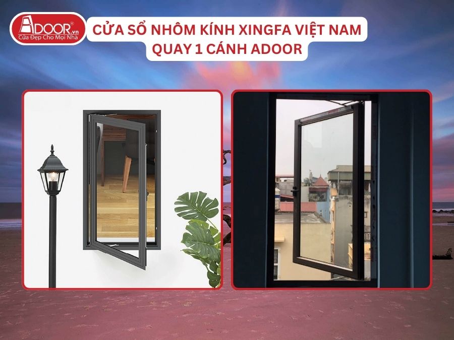Cửa Sổ Mở Quay 1 Cánh Adoor Nhôm Kính Xingfa Tại Cẩm Phả Hệ Việt Nam Adoor
