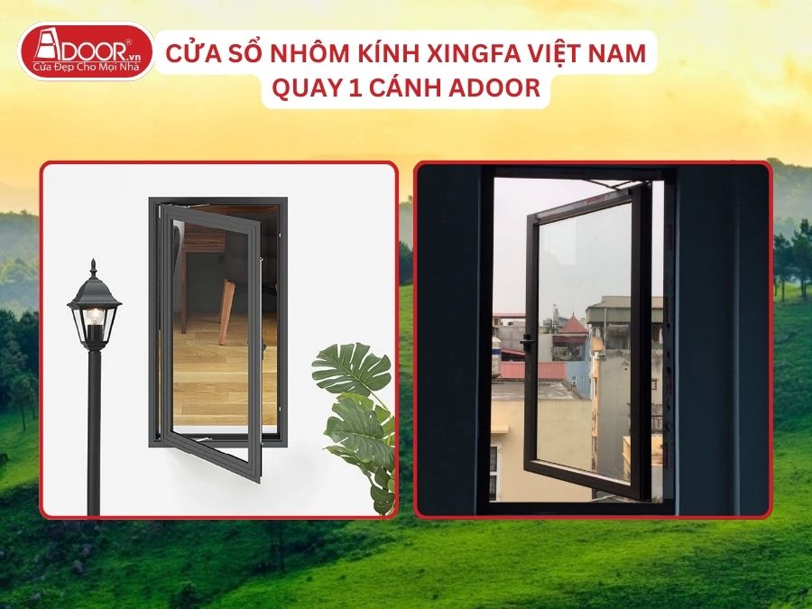 Cửa Sổ Mở Quay 1 Cánh Adoor Nhôm Kính Xingfa Tại Uông Bí Hệ Việt Nam Adoor Cửa Sổ Mở Quay 1 Cánh Adoor Nhôm Kính Xingfa Tại Uông Bí Hệ Việt Nam Adoor