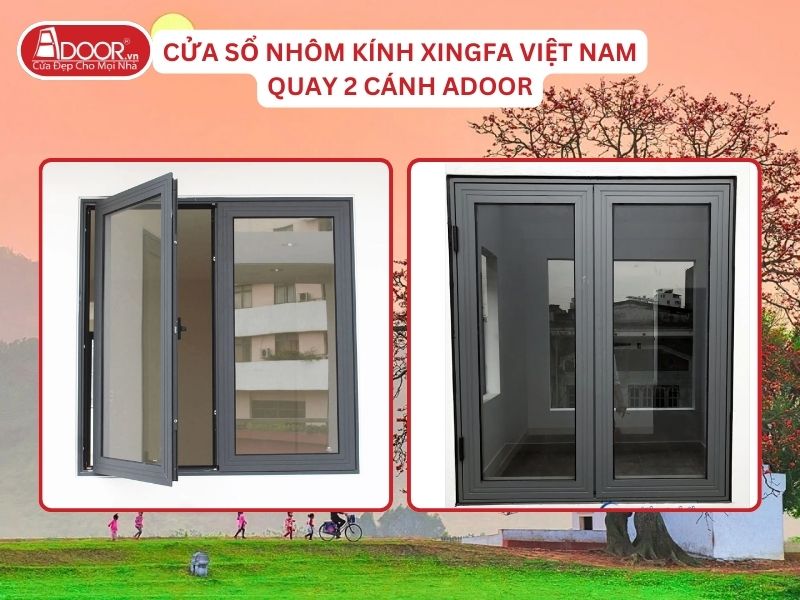Cửa Sổ Mở Quay 2 Cánh Nhôm Kính Xingfa Tại Bắc Giang Hệ Việt Nam Adoor Cửa Sổ Mở Quay 2 Cánh Nhôm Kính Xingfa Tại Bắc Giang Hệ Việt Nam Adoor