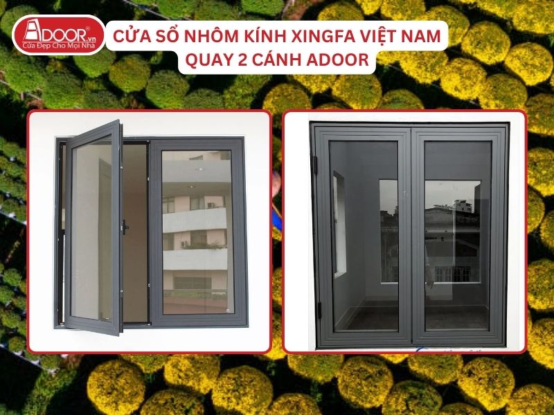 Cửa Sổ Mở Quay 2 Cánh Nhôm Kính Xingfa Tại Bến Tre Hệ Việt Nam Adoor