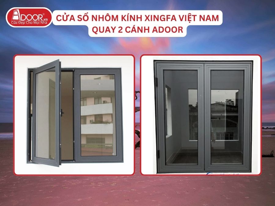 Cửa Sổ Mở Quay 2 Cánh Nhôm Kính Xingfa Tại Cẩm Phả Hệ Việt Nam Adoor