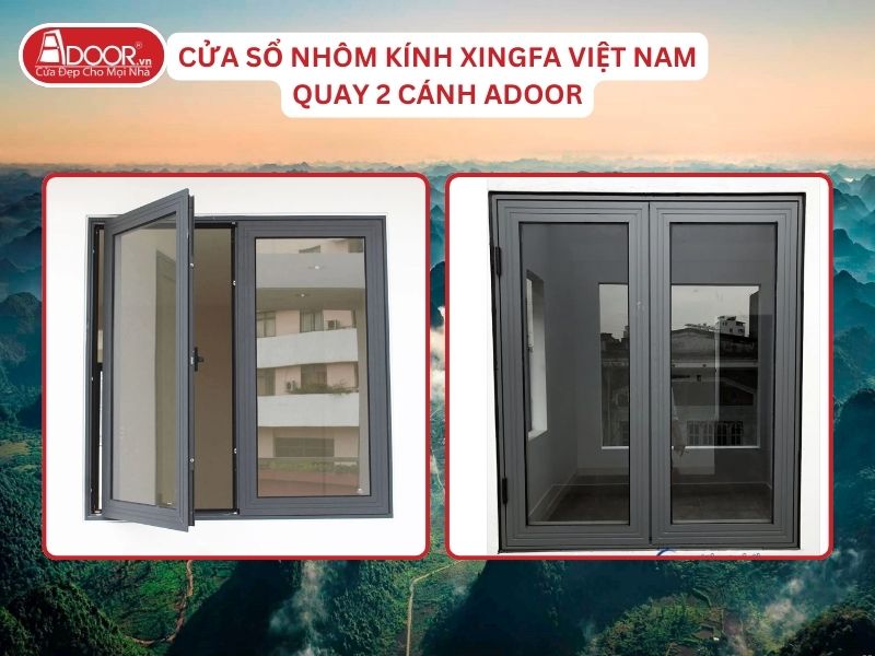 Cửa Sổ Mở Quay 2 Cánh Nhôm Kính Xingfa Tại Cao Bằng Hệ Việt Nam Adoor Cửa Sổ Mở Quay 2 Cánh Nhôm Kính Xingfa Tại Cao Bằng Hệ Việt Nam Adoor