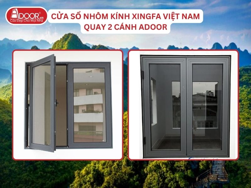 Cửa Sổ Mở Quay 2 Cánh Nhôm Kính Xingfa Tại Hà Nam Hệ Việt Nam Adoor