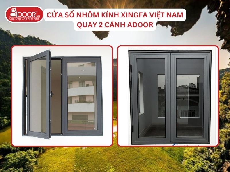 Cửa Sổ Mở Quay 2 Cánh Nhôm Kính Xingfa Tại Hoa Lư Hệ Việt Nam Adoor