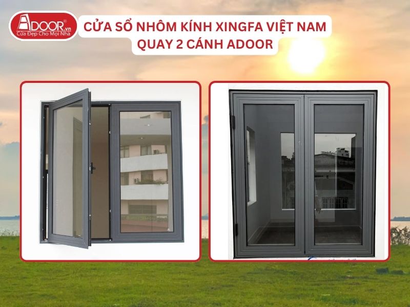 Cửa Sổ Mở Quay 2 Cánh Nhôm Kính Xingfa Tại Tân Uyên Hệ Việt Nam Adoor Cửa Sổ Mở Quay 2 Cánh Nhôm Kính Xingfa Tại Tân Uyên Hệ Việt Nam Adoor