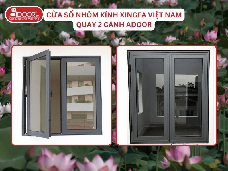 Cửa Sổ Mở Quay 2 Cánh Nhôm Kính Xingfa Tại Thái Bình Hệ Việt Nam Adoor