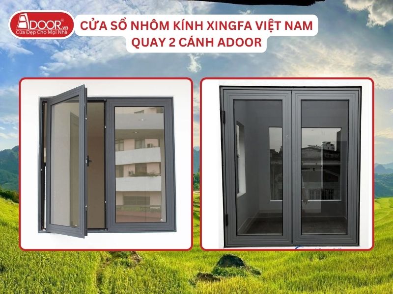 Cửa Sổ Mở Quay 2 Cánh Nhôm Kính Xingfa Tại Thanh Hóa Hệ Việt Nam Adoor Cửa Sổ Mở Quay 2 Cánh Nhôm Kính Xingfa Tại Thanh Hóa Hệ Việt Nam Adoor
