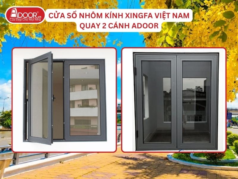 Cửa Sổ Mở Quay 2 Cánh Nhôm Kính Xingfa Tại Vị Thanh Hệ Việt Nam Adoor Cửa Sổ Mở Quay 2 Cánh Nhôm Kính Xingfa Tại Vị Thanh Hệ Việt Nam Adoor