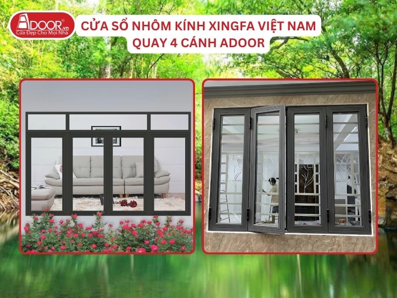 Cửa Sổ Mở Quay 4 Cánh Nhôm Kính Xingfa Tại Đồng Xoài Hệ Việt Nam Adoor Cửa Sổ Mở Quay 4 Cánh Nhôm Kính Xingfa Tại Đồng Xoài Hệ Việt Nam Adoor