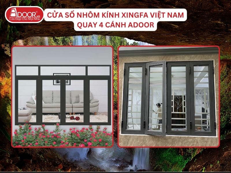 Cửa Sổ Mở Quay 4 Cánh Nhôm Kính Xingfa Tại Gia Nghĩa Hệ Việt Nam Adoor Cửa Sổ Mở Quay 4 Cánh Nhôm Kính Xingfa Tại Gia Nghĩa Hệ Việt Nam Adoor