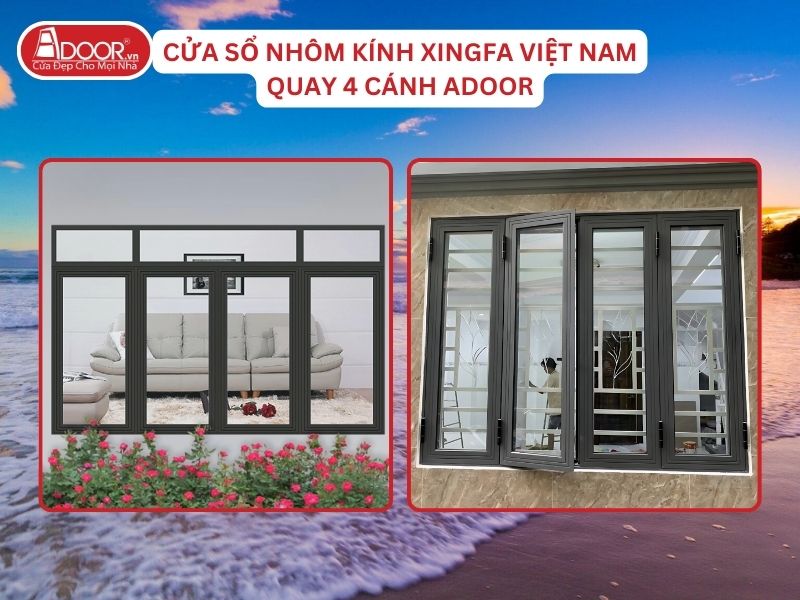 Cửa Sổ Mở Quay 4 Cánh Nhôm Kính Xingfa Tại Sầm Sơn Hệ Việt Nam Adoor Cửa Sổ Mở Quay 4 Cánh Nhôm Kính Xingfa Tại Sầm Sơn Hệ Việt Nam Adoor