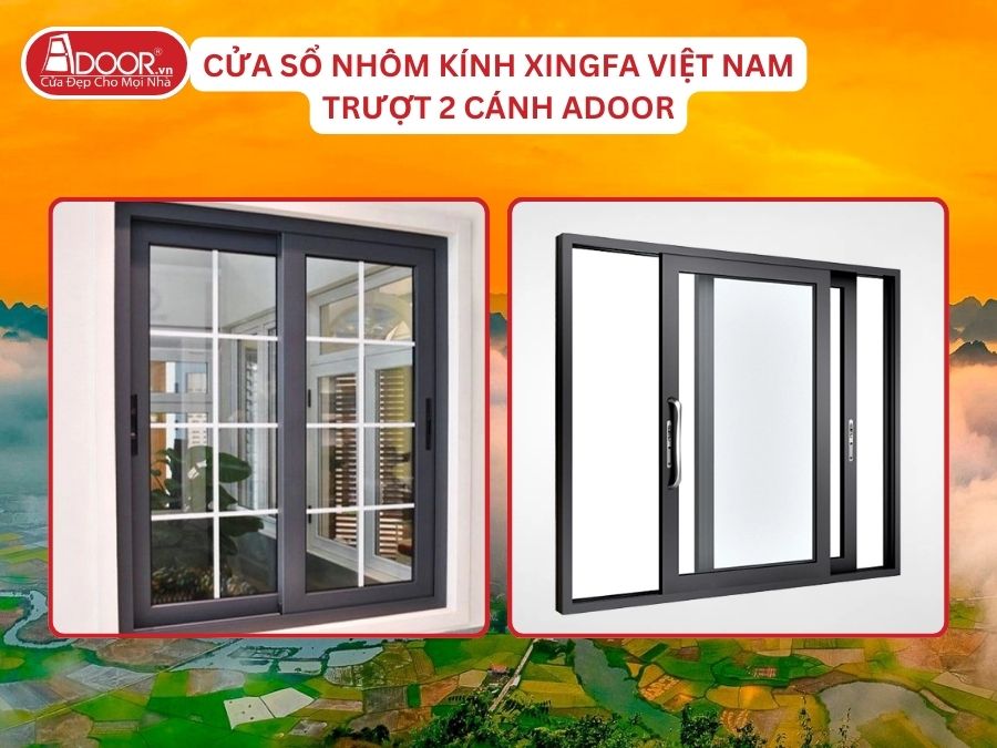 Cửa Sổ Mở Trượt 2 Cánh Nhôm Kính Xingfa Tại Thái Nguyên Hệ Việt Nam Adoor