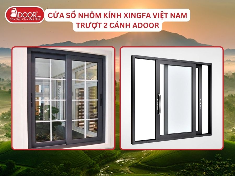 Cửa Sổ Mở Trượt 2 Cánh Nhôm Kính Xingfa Tại Việt Trì Hệ Việt Nam Adoor
