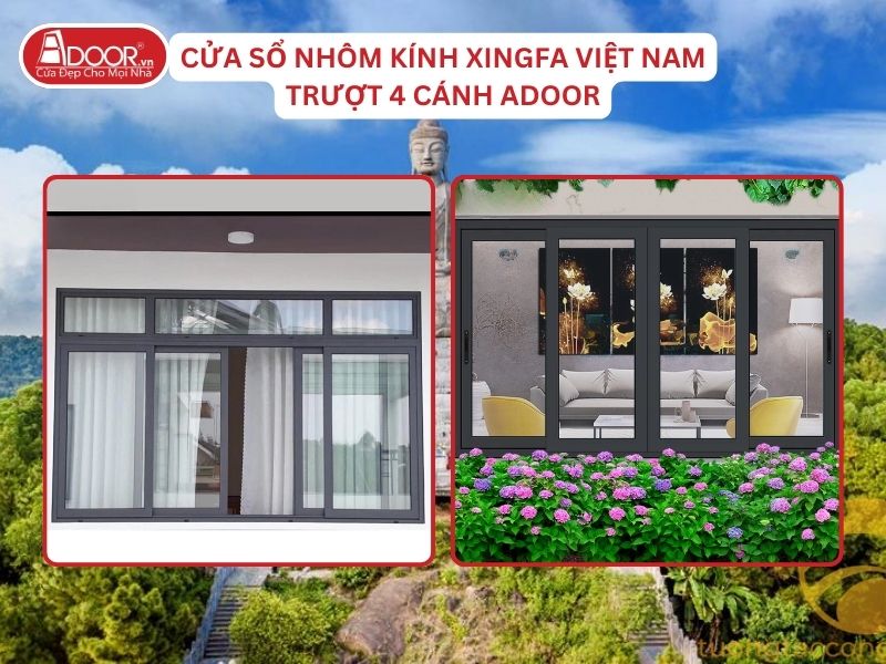Cửa Sổ Mở Trượt 4 Cánh Nhôm Kính Xingfa Tại Bắc Ninh Hệ Việt Nam Adoor Cửa Sổ Mở Trượt 4 Cánh Nhôm Kính Xingfa Tại Bắc Ninh Hệ Việt Nam Adoor