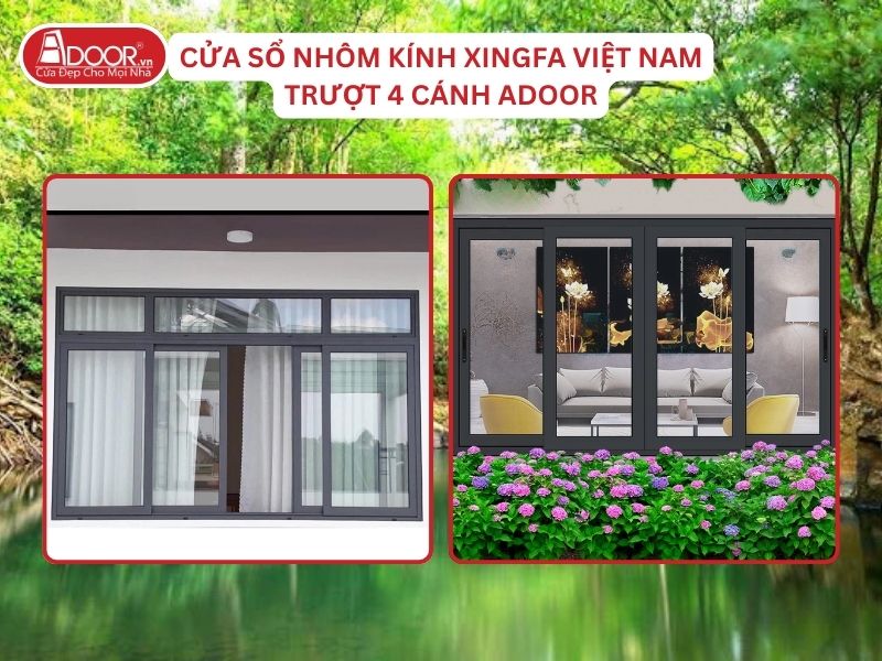 Cửa Sổ Mở Trượt 4 Cánh Nhôm Kính Xingfa Tại Đồng Xoài Hệ Việt Nam Adoor Cửa Sổ Mở Trượt 4 Cánh Nhôm Kính Xingfa Tại Đồng Xoài Hệ Việt Nam Adoor