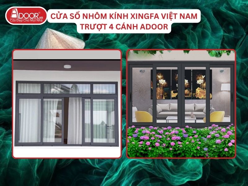 Cửa Sổ Mở Trượt 4 Cánh Nhôm Kính Xingfa Tại Phan Rang Hệ Việt Nam Adoor Cửa Sổ Mở Trượt 4 Cánh Nhôm Kính Xingfa Tại Phan Rang Hệ Việt Nam Adoor