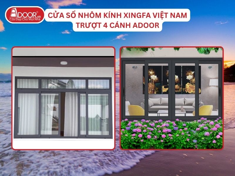 Cửa Sổ Mở Trượt 4 Cánh Nhôm Kính Xingfa Tại Sầm Sơn Hệ Việt Nam Adoor Cửa Sổ Mở Trượt 4 Cánh Nhôm Kính Xingfa Tại Sầm Sơn Hệ Việt Nam Adoor