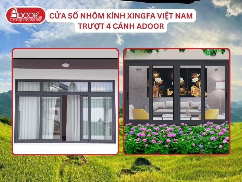 Cửa Sổ Mở Trượt 4 Cánh Nhôm Kính Xingfa Tại Thanh Hóa Hệ Việt Nam Adoor Cửa Sổ Mở Trượt 4 Cánh Nhôm Kính Xingfa Tại Thanh Hóa Hệ Việt Nam Adoor
