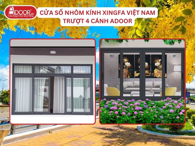 Cửa Sổ Mở Trượt 4 Cánh Nhôm Kính Xingfa Tại Vị Thanh Hệ Việt Nam Adoor Cửa Sổ Mở Trượt 4 Cánh Nhôm Kính Xingfa Tại Vị Thanh Hệ Việt Nam Adoor