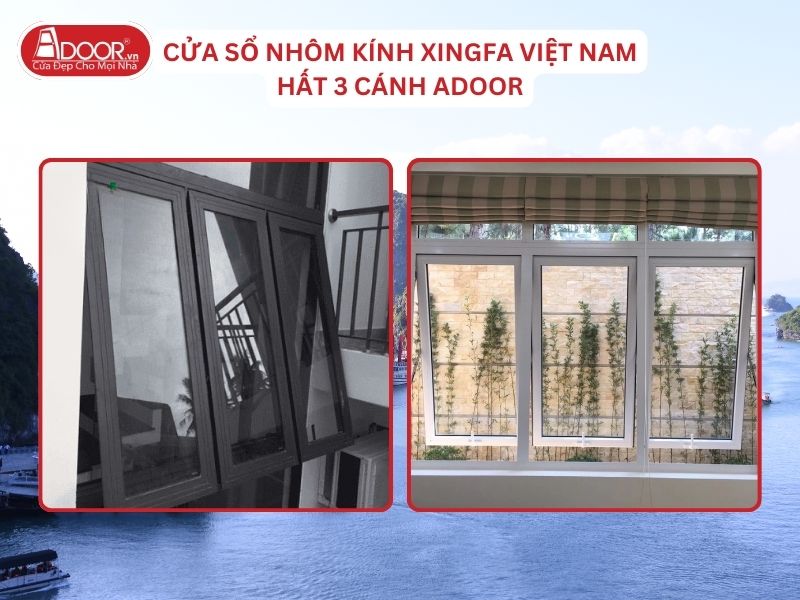 Cửa Sổ Nhôm Kính Xingfa Việt Nam Hất 3 Cánh Adoor Tại Quảng Ninh Cửa Sổ Nhôm Kính Xingfa Việt Nam Hất 3 Cánh Adoor Tại Quảng Ninh