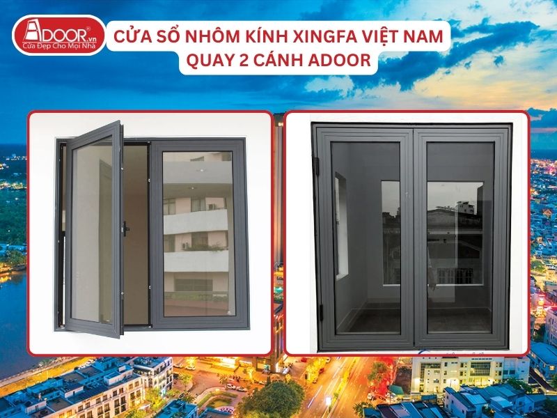 Cửa Sổ Mở Quay 2 Cánh Adoor Nhôm Kính Xingfa Tại Cần Thơ Nhôm Việt Nam
