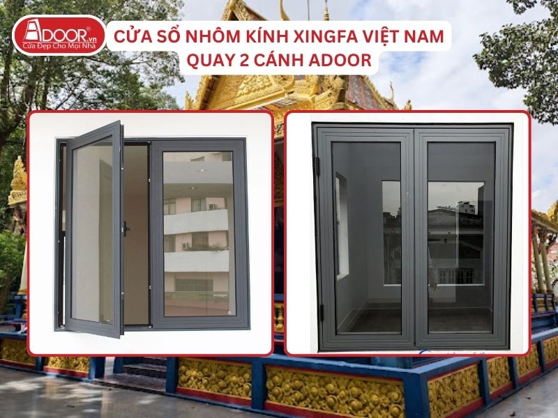Cửa Sổ Mở Quay 2 Cánh Adoor Nhôm Kính Xingfa Tại Sóc Trăng Nhôm Việt Nam