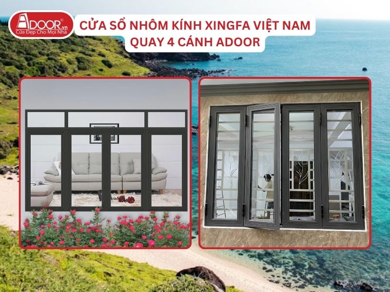 Cửa Sổ Mở Quay 4 Cánh Adoor Nhôm Kính Xingfa Tại Bình Thuận Nhôm Việt Nam Cửa Sổ Mở Quay 4 Cánh Adoor Nhôm Kính Xingfa Tại Bình Thuận Nhôm Việt Nam