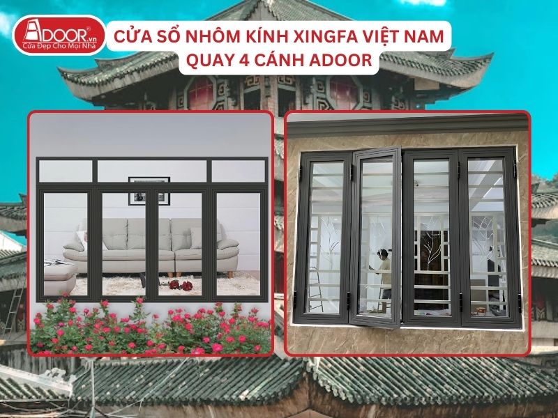 Cửa Sổ Mở Quay 4 Cánh Adoor Nhôm Kính Xingfa Tại Châu Đốc Nhôm Việt Nam Cửa Sổ Mở Quay 4 Cánh Adoor Nhôm Kính Xingfa Tại Châu Đốc Nhôm Việt Nam