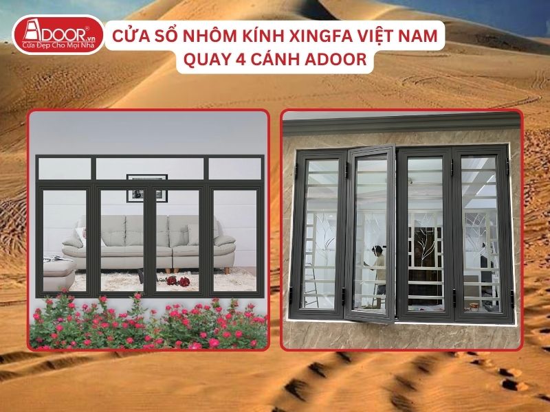 Cửa Sổ Mở Quay 4 Cánh Adoor Nhôm Kính Xingfa Tại Phan Thiết Nhôm Việt Nam Cửa Sổ Mở Quay 4 Cánh Adoor Nhôm Kính Xingfa Tại Phan Thiết Nhôm Việt Nam