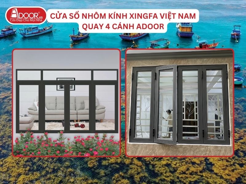 Cửa Sổ Mở Quay 4 Cánh Adoor Nhôm Kính Xingfa Tại Quy Nhơn Nhôm Việt Nam Cửa Sổ Mở Quay 4 Cánh Adoor Nhôm Kính Xingfa Tại Quy Nhơn Nhôm Việt Nam