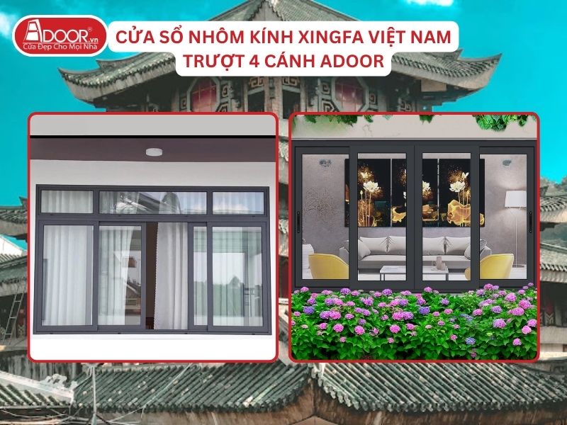 Cửa Sổ Mở Trượt 4 Cánh Adoor Nhôm Kính Xingfa Tại Châu Đốc Nhôm Việt Nam Cửa Sổ Mở Trượt 4 Cánh Adoor Nhôm Kính Xingfa Tại Châu Đốc Nhôm Việt Nam