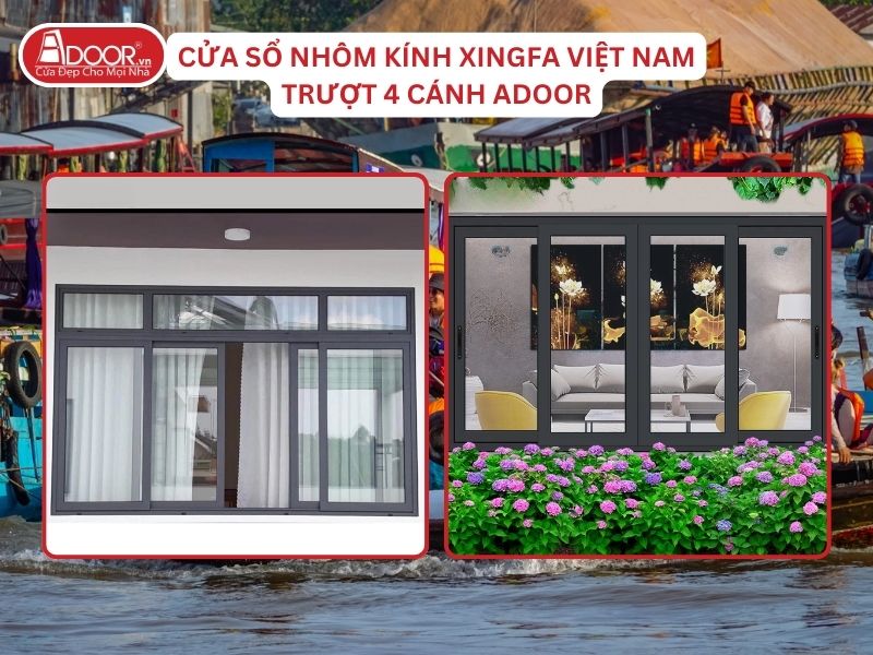 Cửa Sổ Mở Trượt 4 Cánh Adoor Nhôm Kính Xingfa Tại Long Xuyên Nhôm Việt Nam Cửa Sổ Mở Trượt 4 Cánh Adoor Nhôm Kính Xingfa Tại Long Xuyên Nhôm Việt Nam