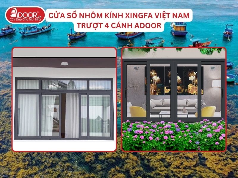 Cửa Sổ Mở Trượt 4 Cánh Adoor Nhôm Kính Xingfa Tại Quy Nhơn Nhôm Việt Nam Cửa Sổ Mở Trượt 4 Cánh Adoor Nhôm Kính Xingfa Tại Quy Nhơn Nhôm Việt Nam