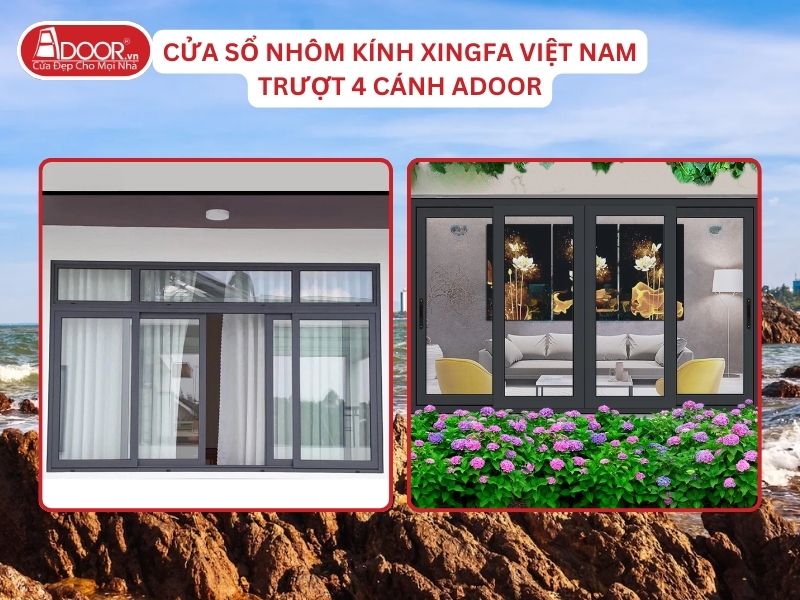 Cửa Sổ Mở Trượt 4 Cánh Adoor Nhôm Kính Xingfa Tại Vinh Nhôm Việt Nam Cửa Sổ Mở Trượt 4 Cánh Adoor Nhôm Kính Xingfa Tại Vinh Nhôm Việt Nam