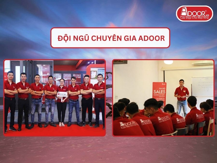 Đội ngũ Adoor chuyên nghiệp phục vụ khách hàng tại Cẩm Phả
