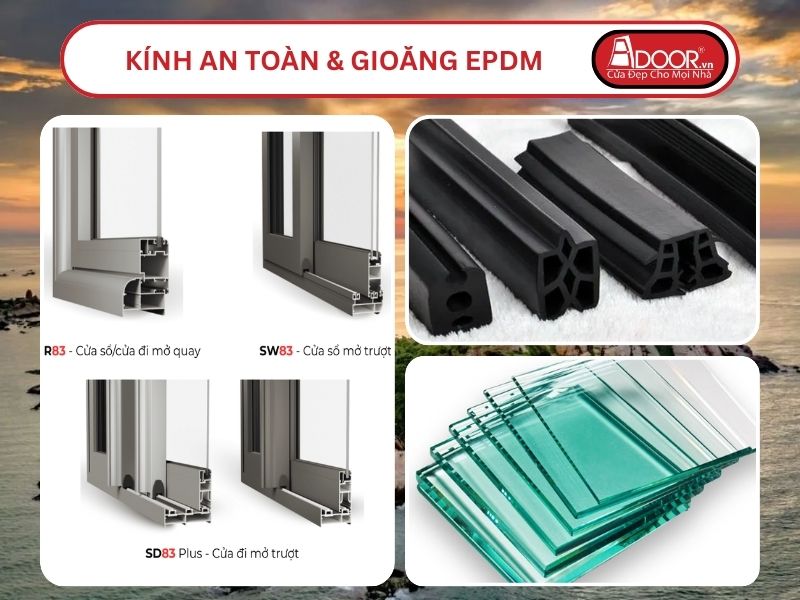 Kính An Toàn Và Gioăng EPDM Kín Khít Đi Kèm Cửa Nhôm Kính MaxPro Adoor Tại Bình Thuận