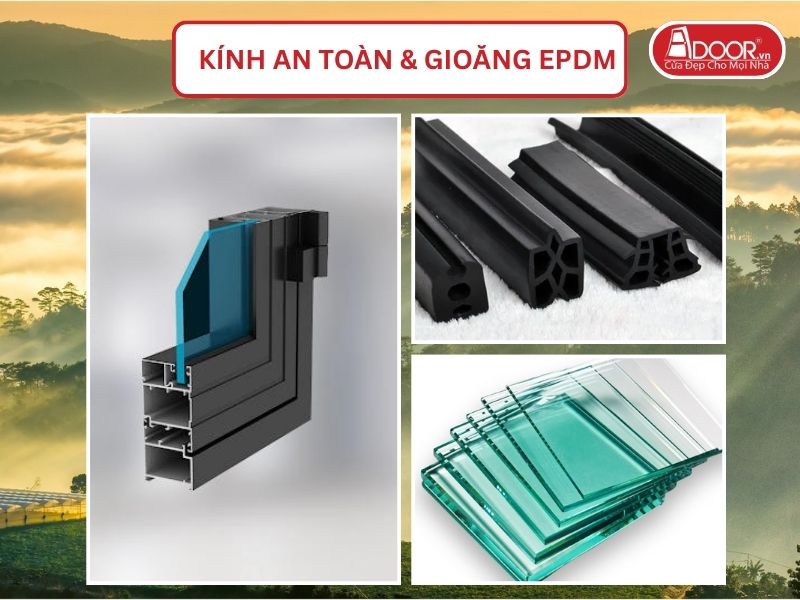 Kính An Toàn Và Gioăng EPDM Kín Khít Đi Kèm Cửa Nhôm Kính Xingfa Tại Bảo Lộc Hệ Việt Nam Adoor