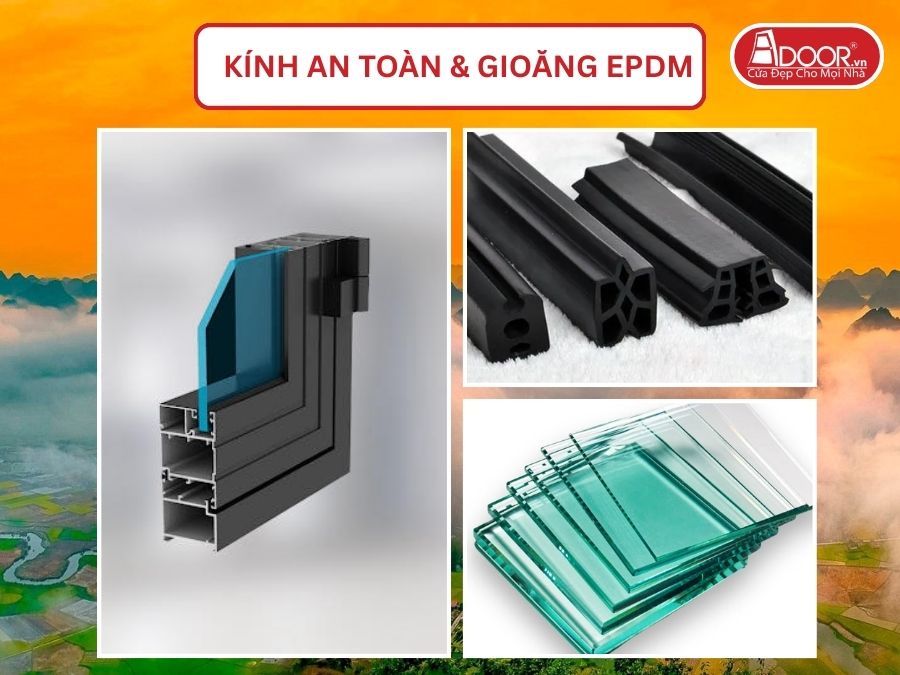 Kính An Toàn Và Gioăng EPDM Kín Khít Đi Kèm Cửa Nhôm Kính Xingfa Tại Thái Nguyên Hệ Việt Nam Adoor