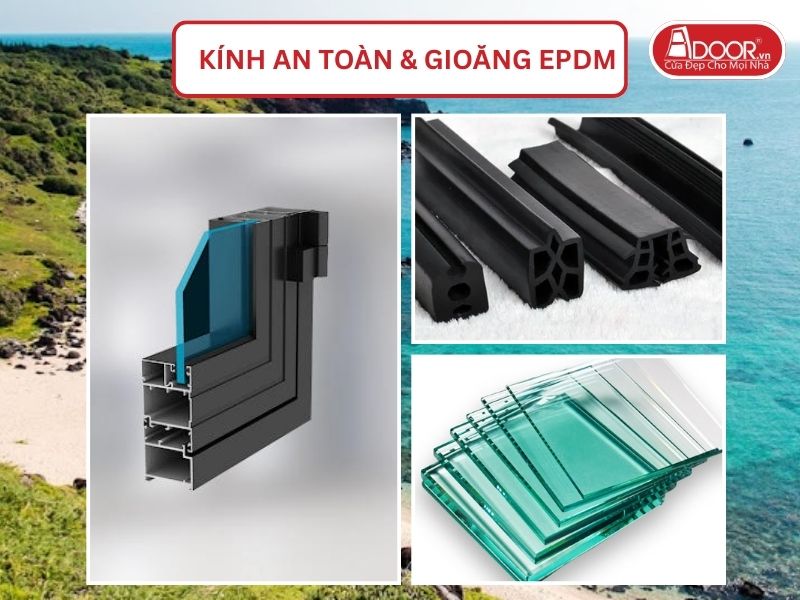 Kính An Toàn Và Gioăng EPDM Kín Khít Đi Kèm Cửa Nhôm Kính Xingfa Tại Bình Thuận Việt Nam