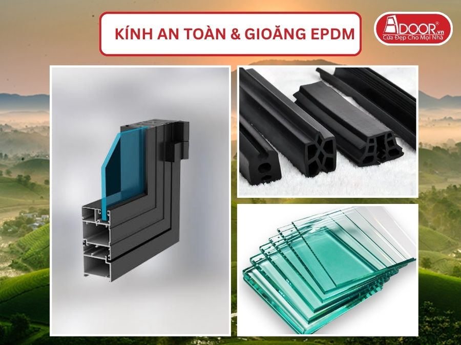 Kính An Toàn Và Gioăng EPDM Kín Khít Đi Kèm Cửa Nhôm Kính Xingfa Tại Việt Trì Hệ Việt Nam Adoor