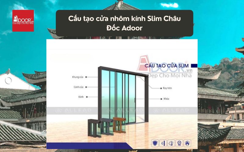 Cấu tạo cửa nhôm kính Slim Châu Đốc Adoor 01