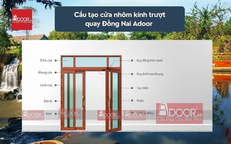 Cấu tạo cửa nhôm kính trượt quay Đồng Nai Adoor 
