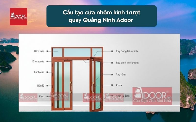 Cấu tạo cửa nhôm kính trượt quay Quảng Ninh Adoor 01