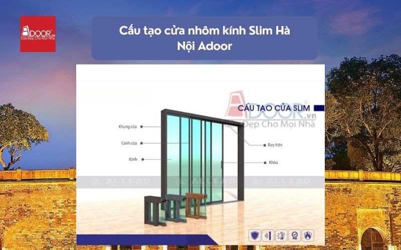 Cấu tạo cửa nhôm kính Slim Hà Nội Adoor