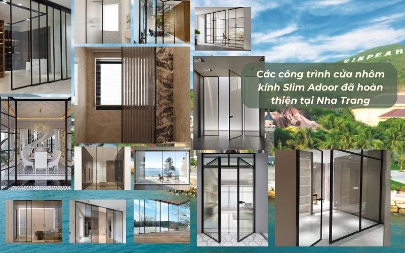 Hệ thống cửa nhôm kính Slim Nha Trang vừa được Adoor hoàn thiện giúp biệt thự biển mở trọn tầm nhìn ra vịnh xanh mà không bị che khuất.