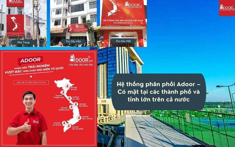 Hệ thống phân phối cửa nhôm kính trượt quay Thủ Dầu Một của Adoor